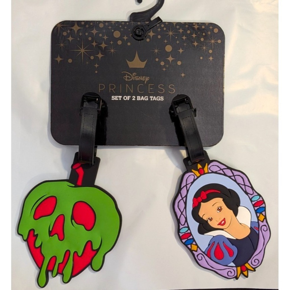 Disney Snow White and Poison Apple Set of 2 Luggage Bag Tags NWT